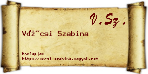 Vécsi Szabina névjegykártya