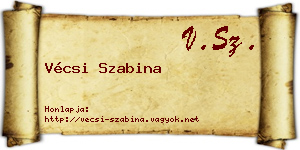 Vécsi Szabina névjegykártya